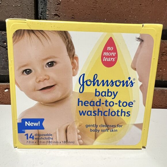 JOHNSON'S Other - Johnsons Baby HEAD-TO-TOE Washcloths - 14 Count - NOS Disposable Discontinued
